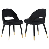 Side Chair - Lindsey Arched Back Upholstered Side Chairs Black (Set of 2)