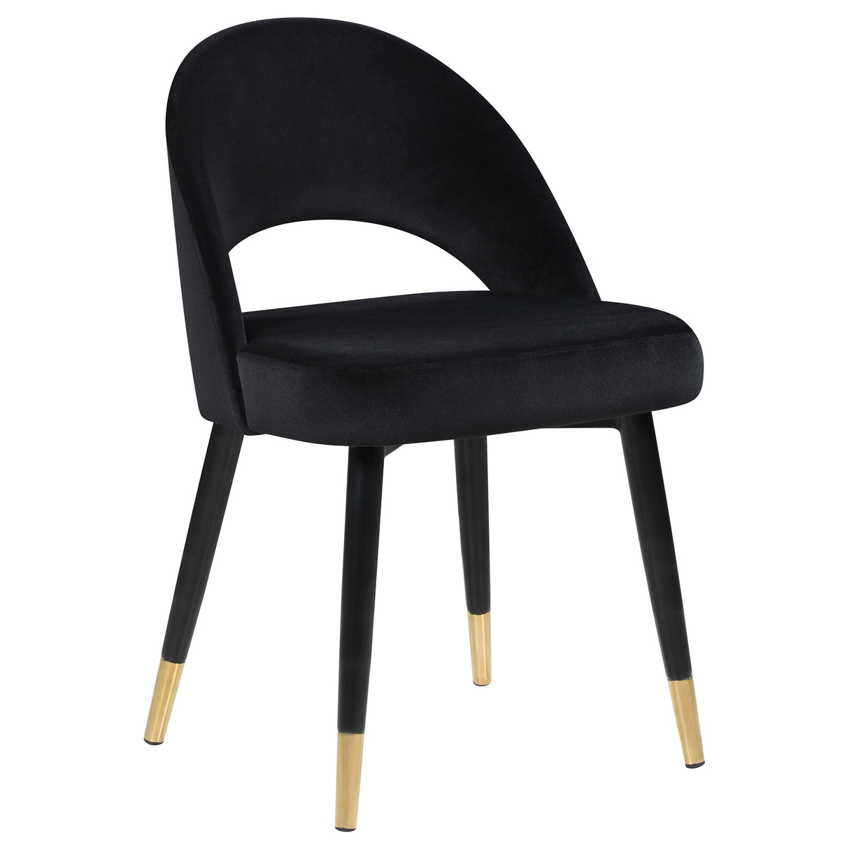 Side Chair - Lindsey Arched Back Upholstered Side Chairs Black (Set of 2)