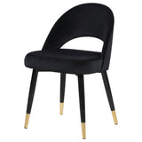 Side Chair - Lindsey Arched Back Upholstered Side Chairs Black (Set of 2)