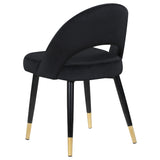 Side Chair - Lindsey Arched Back Upholstered Side Chairs Black (Set of 2)