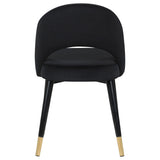 Side Chair - Lindsey Arched Back Upholstered Side Chairs Black (Set of 2)