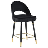 Counter Stool - Lindsey Arched Back Upholstered Counter Height Stools Black (Set of 2)