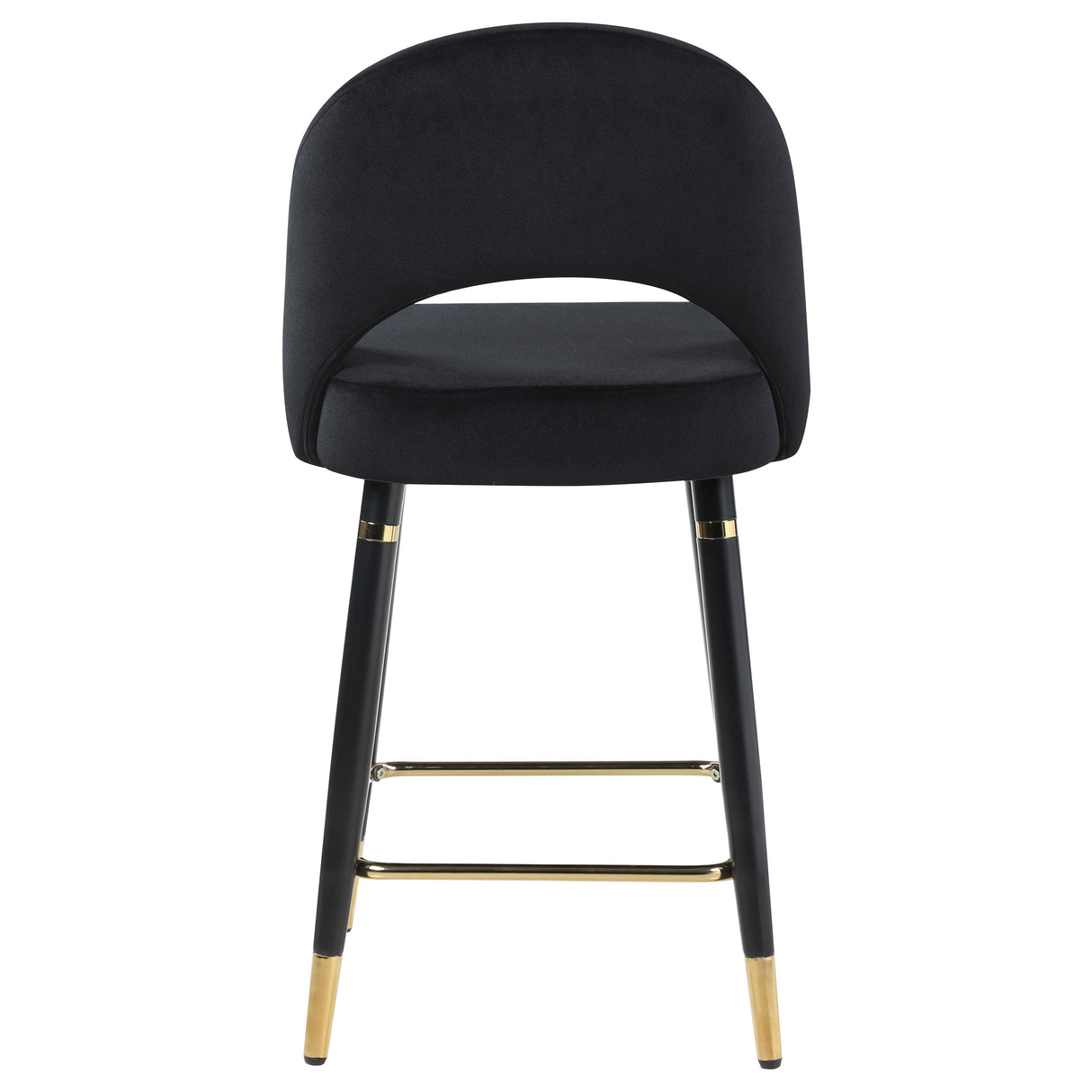 Counter Stool - Lindsey Arched Back Upholstered Counter Height Stools Black (Set of 2)