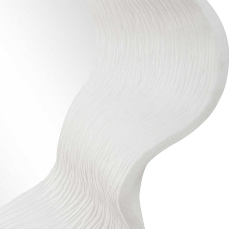 Wave Length Round Mirror White - Silver by Uttermost - View 6