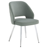 Side Chair - Hastings Upholstered Dining Chairs with Open Back (Set of 2) Grey and Chrome