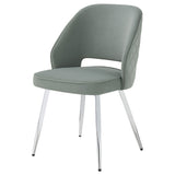 Side Chair - Hastings Upholstered Dining Chairs with Open Back (Set of 2) Grey and Chrome