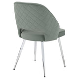 Side Chair - Hastings Upholstered Dining Chairs with Open Back (Set of 2) Grey and Chrome