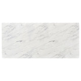 Dining Table - Mayer Rectangular Dining Table Faux White Marble and Gunmetal