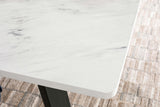 Dining Table - Mayer Rectangular Dining Table Faux White Marble and Gunmetal