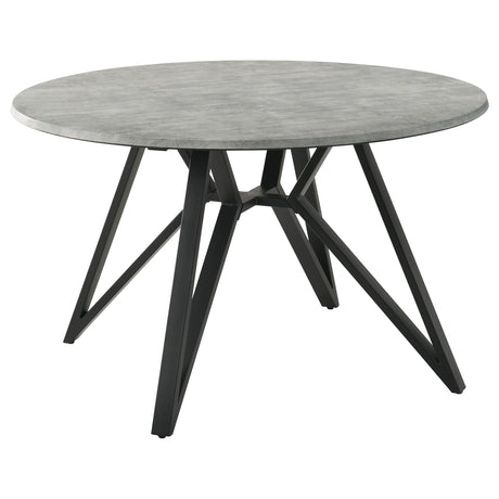 Neil 5 - piece Round Dining Set Concrete and Grey | Coaster | Home Elegance USA