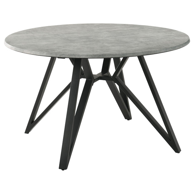 Dining Table - Neil Round Wood Top Dining Table Concrete and Black