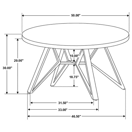 Dining Table - Neil Round Wood Top Dining Table Concrete and Black