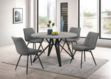 Dining Table - Neil Round Wood Top Dining Table Concrete and Black