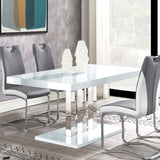 Brooklyn Rectangular Dining Table White High Gloss and Chrome | Coaster - 193811 - Home Elegance USA - 2