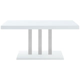 Brooklyn Rectangular Dining Table White High Gloss and Chrome | Coaster | Home Elegance USA