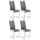 Brooklyn Upholstered Side Chairs with S - frame (Set of 4) Grey and White | Coaster | Home Elegance USA