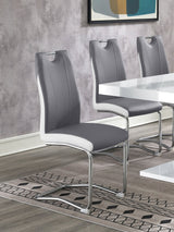 Brooklyn Upholstered Side Chairs with S - frame (Set of 4) Grey and White | Coaster | Home Elegance USA