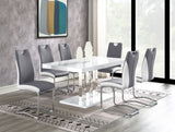 Brooklyn Upholstered Side Chairs with S - frame (Set of 4) Grey and White | Coaster | Home Elegance USA