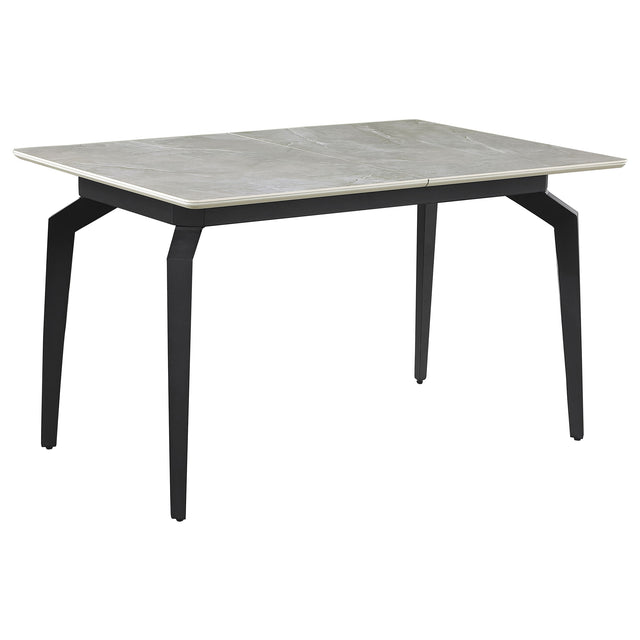 Dining Table - Mina Rectangular Dining Table Grey Ceramic and Sandy Black