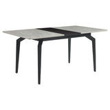 Dining Table - Mina Rectangular Dining Table Grey Ceramic and Sandy Black