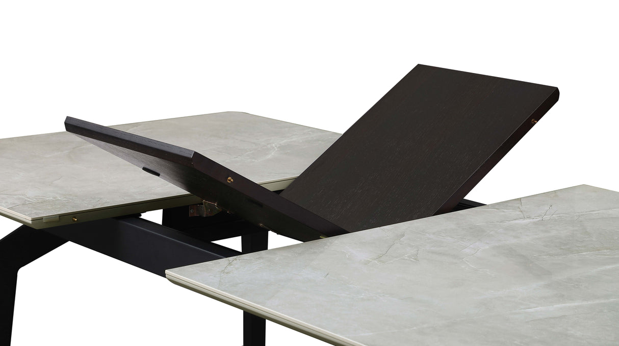 Dining Table - Mina Rectangular Dining Table Grey Ceramic and Sandy Black