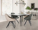 Dining Table - Mina Rectangular Dining Table Grey Ceramic and Sandy Black