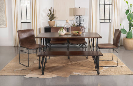 Topeka 6 - piece Dining Set Mango Cocoa and Gunmetal | Coaster | Home Elegance USA