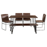 Topeka 6 - piece Dining Set Mango Cocoa and Gunmetal - 193851 - S6 - image - 2