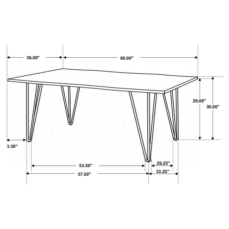 Dining Table - Topeka Live-edge Dining Table Mango Cocoa and Gunmetal