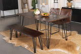 Bench - Topeka Live-edge Dining Bench Mango Cocoa and Gunmetal