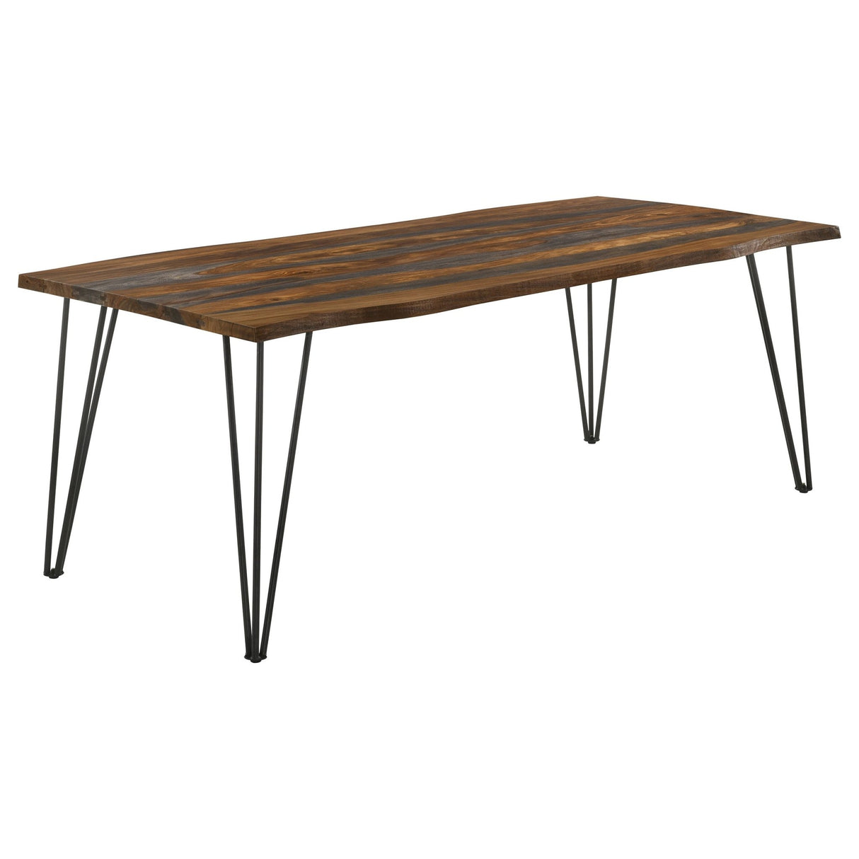 Dining Table - Neve Live-edge Dining Table with Hairpin Legs Sheesham Grey and Gunmetal