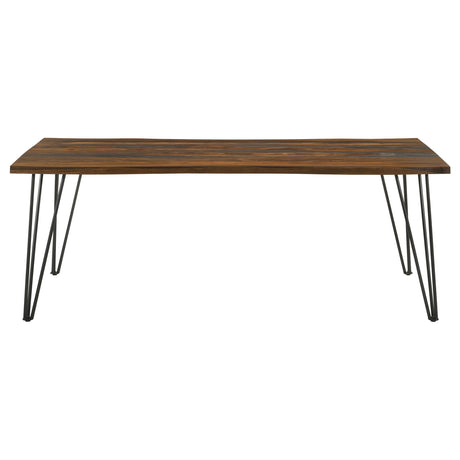 Dining Table - Neve Live-edge Dining Table with Hairpin Legs Sheesham Grey and Gunmetal