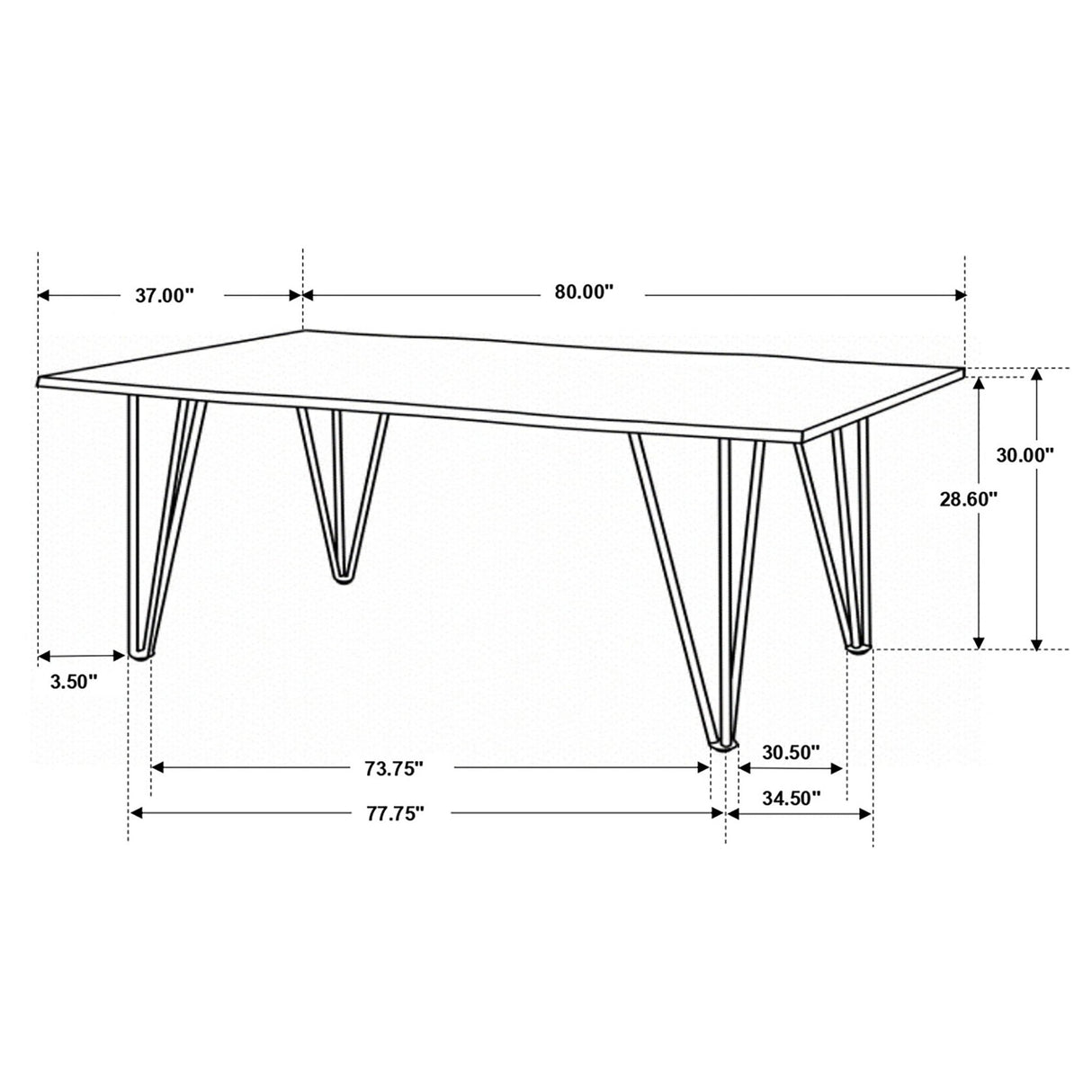 Dining Table - Neve Live-edge Dining Table with Hairpin Legs Sheesham Grey and Gunmetal