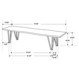 Bench - Neve Live-edge Dining Bench with Hairpin Legs Sheesham Grey and Gunmetal