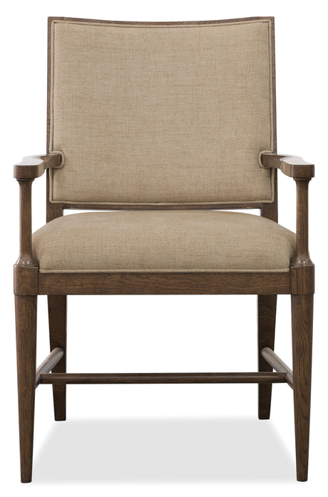 Cashiers Arm Fabric Chair Chestnut / Willarae Cashew - Dark Brown / Beige by Hooker Furniture - View 3