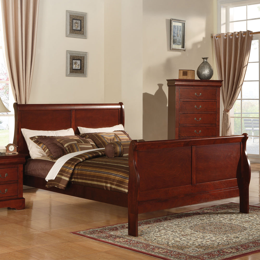 Acme - Louis Philippe III Queen Bed 19520Q Cherry Finish