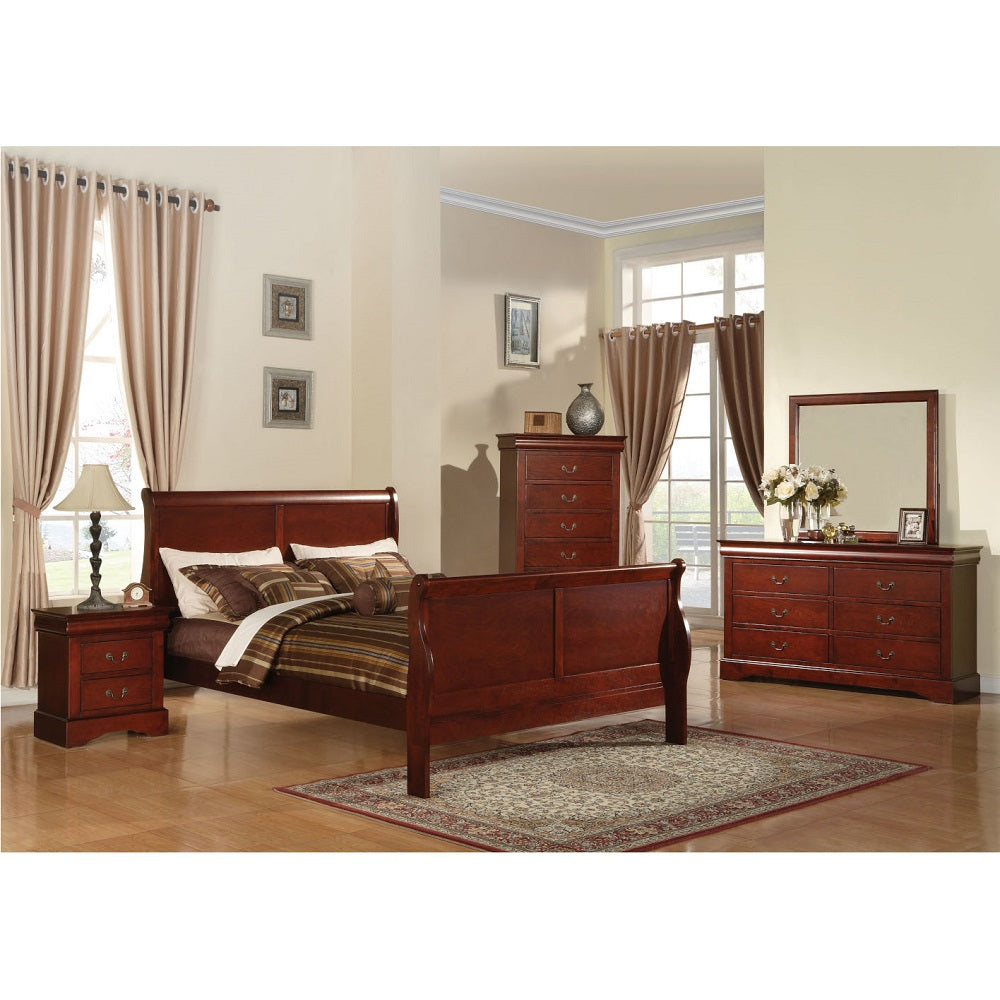 Acme - Louis Philippe III Queen Bed 19520Q Cherry Finish