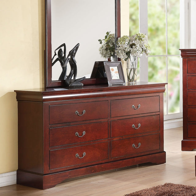 Acme - Louis Philippe III Dresser 19525 Cherry Finish