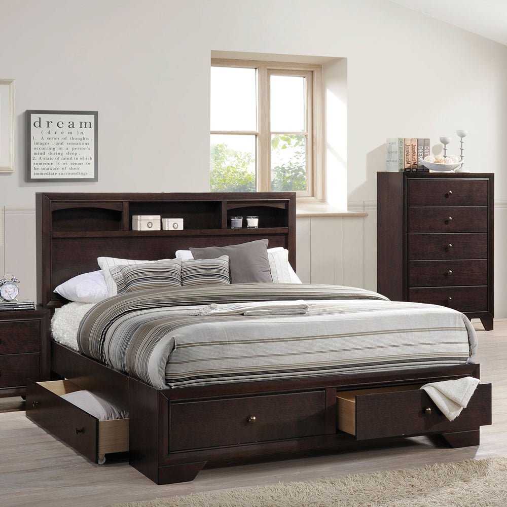 Acme - Madison II EK Bed 19557EK Espresso Finish