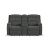 Arlo Transitional Fabric Power Reclining Loveseat With Console & Power Headrests & Lumbar | Flexsteel