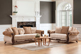 Carmen Loveseat Made With Chenille Upholstery in Beige Color | Home Elegance USA