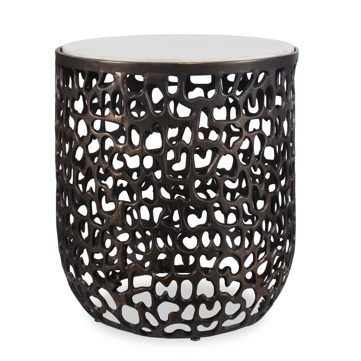 Sabena Marble Outdoor Side Table Black / White - White / Black by Uttermost - View 1