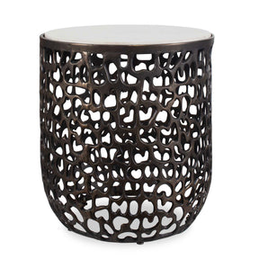 Sabena Marble Outdoor Side Table Black / White - White / Black by Uttermost - View 1