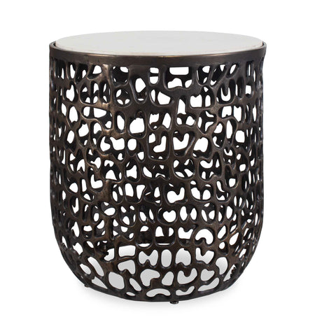 Sabena Marble Outdoor Side Table Black / White - White / Black by Uttermost - View 1