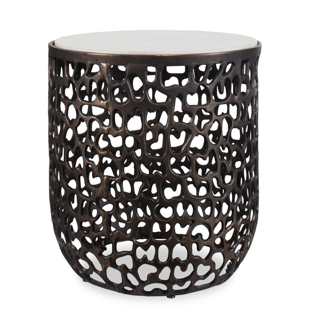 Sabena Marble Outdoor Side Table Black / White - White / Black by Uttermost - View 1