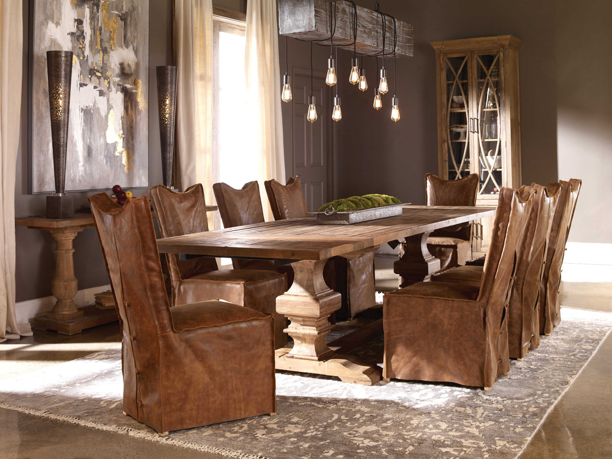Delroy Armless Chairs (Set of 2) Cognac - Light Brown by Uttermost - View 2