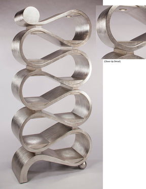 1971-C Etagere Silverleaf Handpainted with Lighting – Artmax - sold by Home Elegance USA
