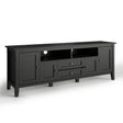 Warm Shaker 72 inch Wide Solid Wood TV Stand in Black For TVs up to 80 inches - sold by Home Elegance USA