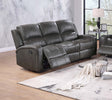 Manual Reclining Sofa 1pc Smoke Finish Padded Seat And Backrest Light Vertical Tufting Primary Room Furniture