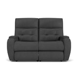 Strait Leather Power Reclining Loveseat With Power Headrests | Flexsteel